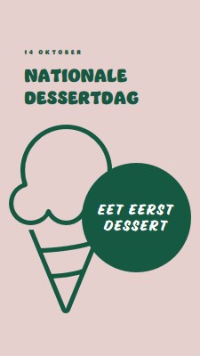 Nationale dessertdag pink vintage-retro