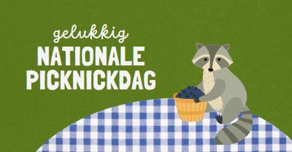 Gelukkige nationale picknickdag green whimsical-color-block