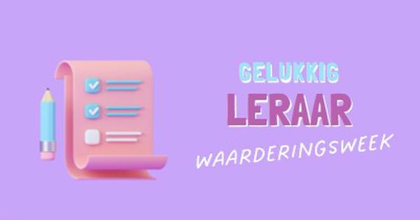 Week van docentwaardering purple whimsical-color-block