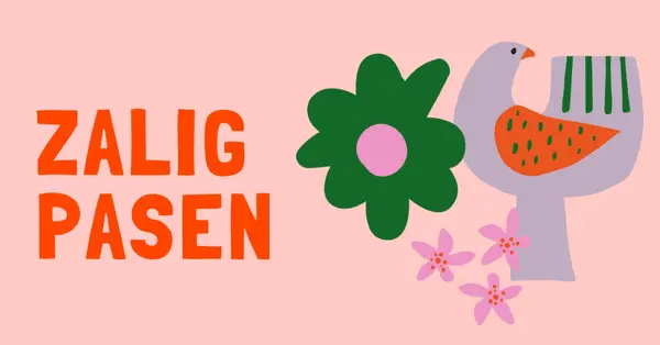 Zalig Pasen pink whimsical-color-block