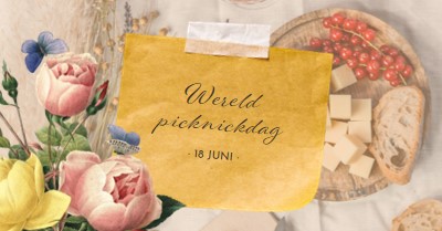 Wereld picknickdag yellow vintage-botanical