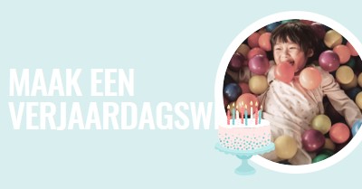 Een verjaardagswens maken blue modern-simple