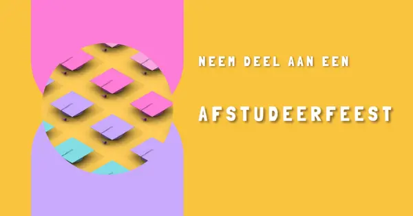 Deelnemen aan de afstudeerviering yellow whimsical-color-block