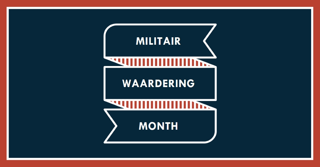 Militaire waarderingsmaand vieren blue modern-simple