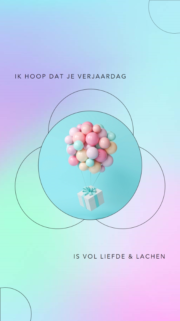 Verjaardagsplezier pink modern,playful,gradient