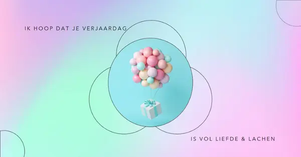 Verjaardagsplezier pink modern,playful,gradient