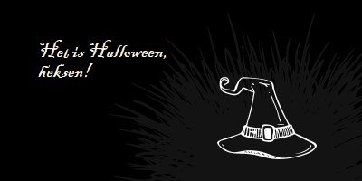 Het is Halloween black whimsical-line