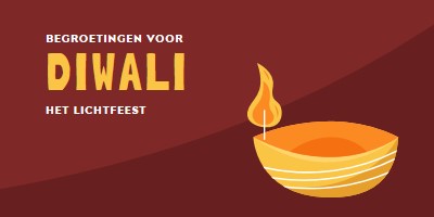 Begroetingen voor Diwali red whimsical-color-block