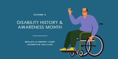 Disability History & Awareness Month blue modern-color-block