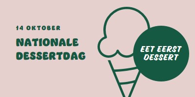 Nationale dessertdag pink vintage-retro