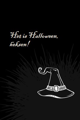 Het is Halloween black whimsical-line