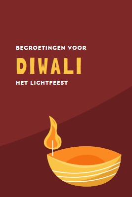 Begroetingen voor Diwali red whimsical-color-block