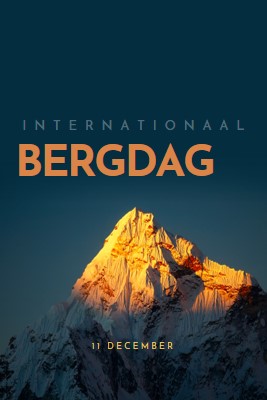 Gelukkige internationale bergdag blue modern-bold