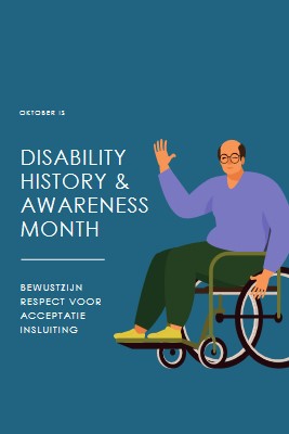 Disability History & Awareness Month blue modern-color-block