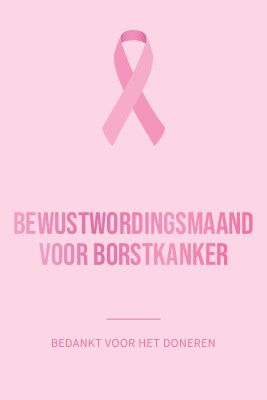 Bewustwordingsmaand voor borstkanker pink modern-simple