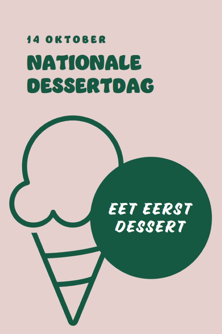 Nationale dessertdag pink vintage-retro