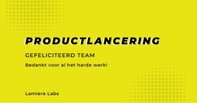 Gefeliciteerd team yellow modern-simple