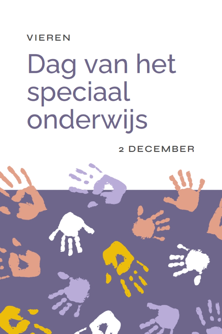 Dag van speciaal onderwijs purple whimsical-color-block