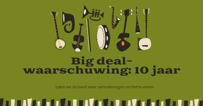 Big deal-waarschuwing green retro,graphic,music