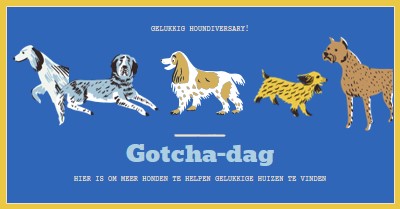 Meer honden helpen bij het vinden van huizen blue dog,illustration,playful