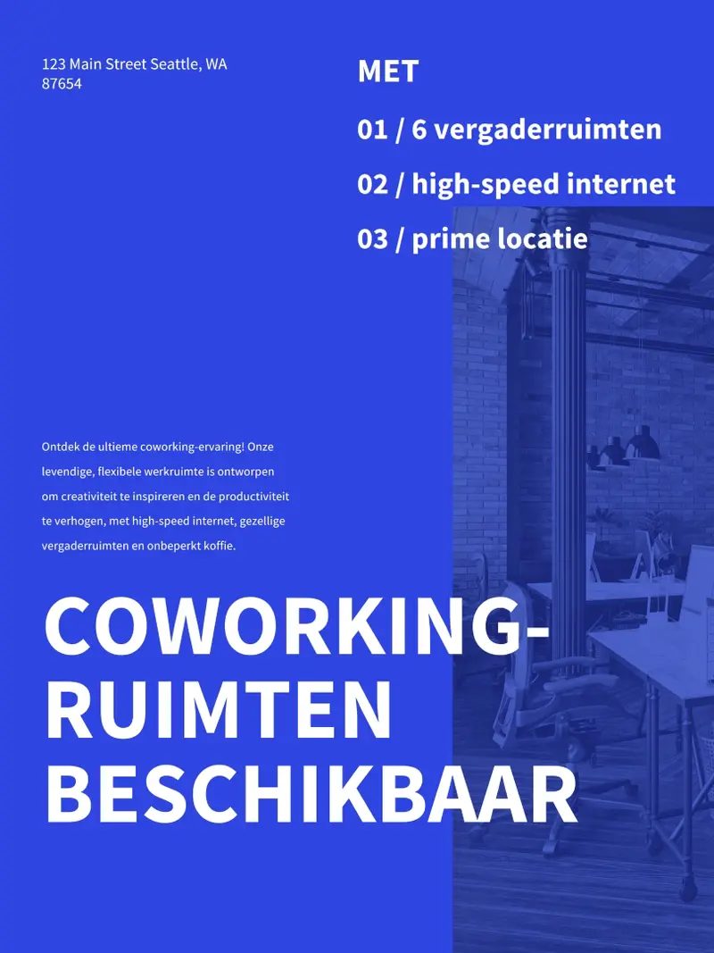 Eenvoudige poster voor modern onroerend goed blue simple,monochromatic,asymmetric