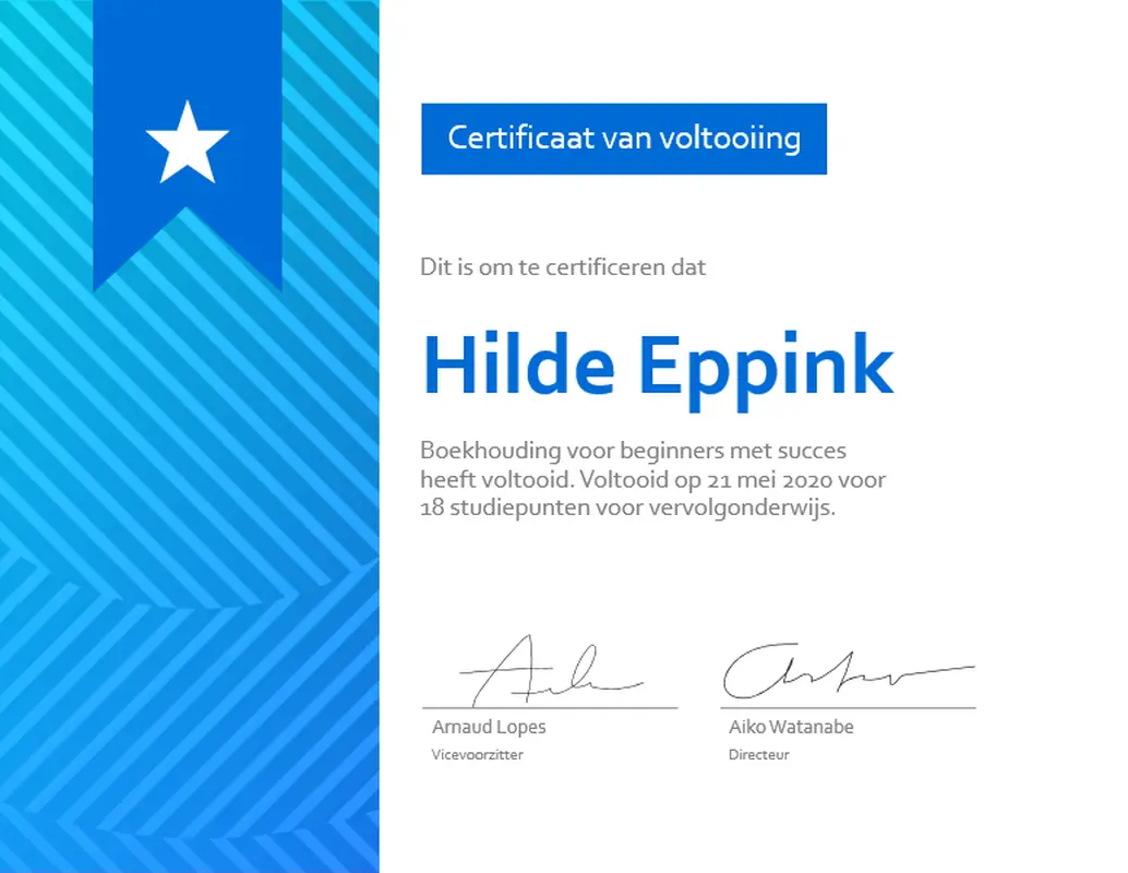 Certificaat van voltooiing modern-geometric