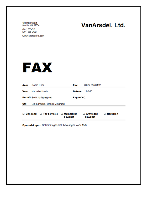 Faxvoorblad white modern simple