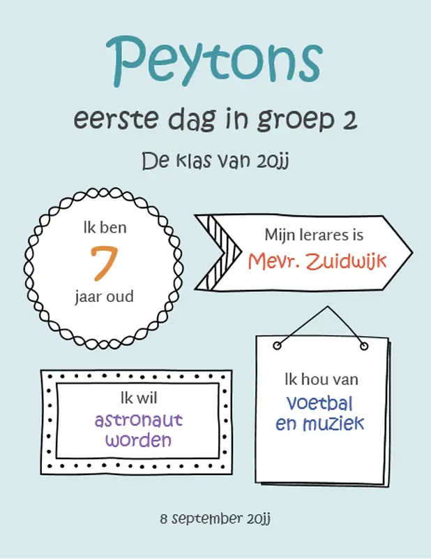 Borden voor terug naar school whimsical line