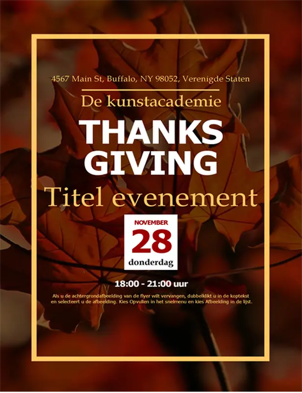 Thanksgiving-flyer Herfstbladeren