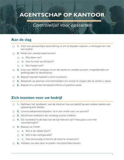 Opstart checklist voor een klein bedrijf