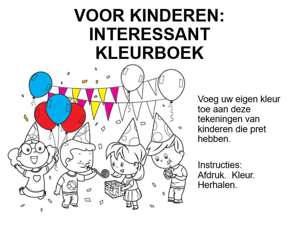 Interessant kleurboek voor kinderen whimsical line