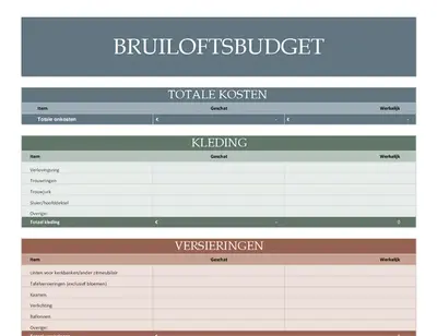 Planner voor trouwbudget modern simple