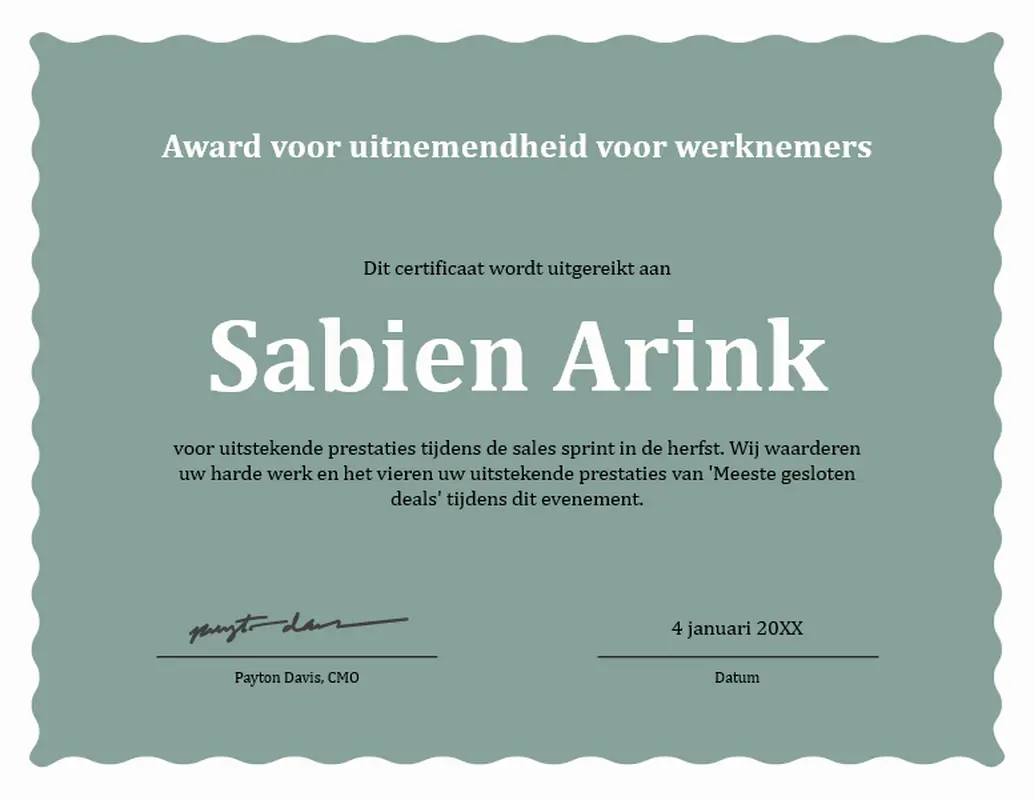 Award voor uitmuntendheid voor werknemers met golfrand  modern-simple