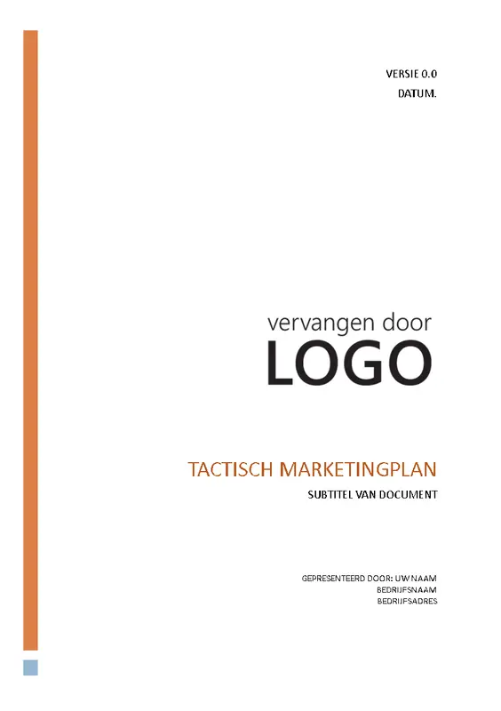 Tactisch bedrijfsmarketingplan modern simple