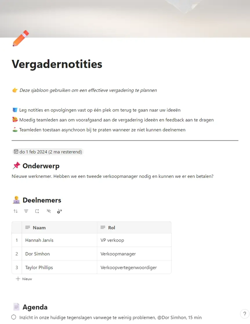 Vergadernotities