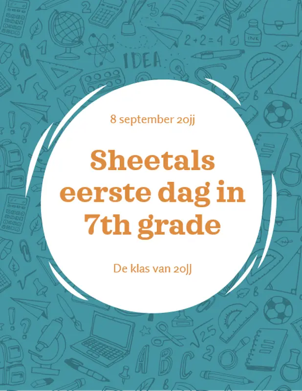 Borden voor eerste schooldag whimsical line