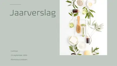 Presentatie met minimalistische kleuren organic-simple