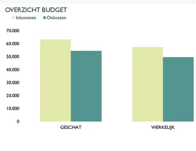 Maandelijks bedrijfsbudget modern-simple