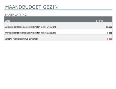 Maandbudget gezin modern simple