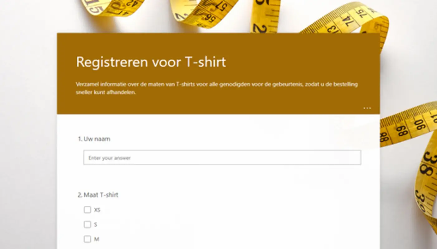 Registreren voor t-shirts yellow