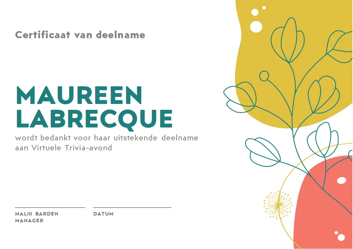 Certificaat van deelname