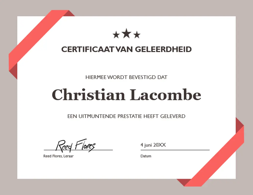 Certificaat van geleerdheid modern simple
