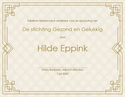Art deco award-certificaat vintage