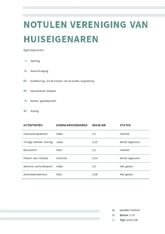 Notulen met dubbele streep modern simple