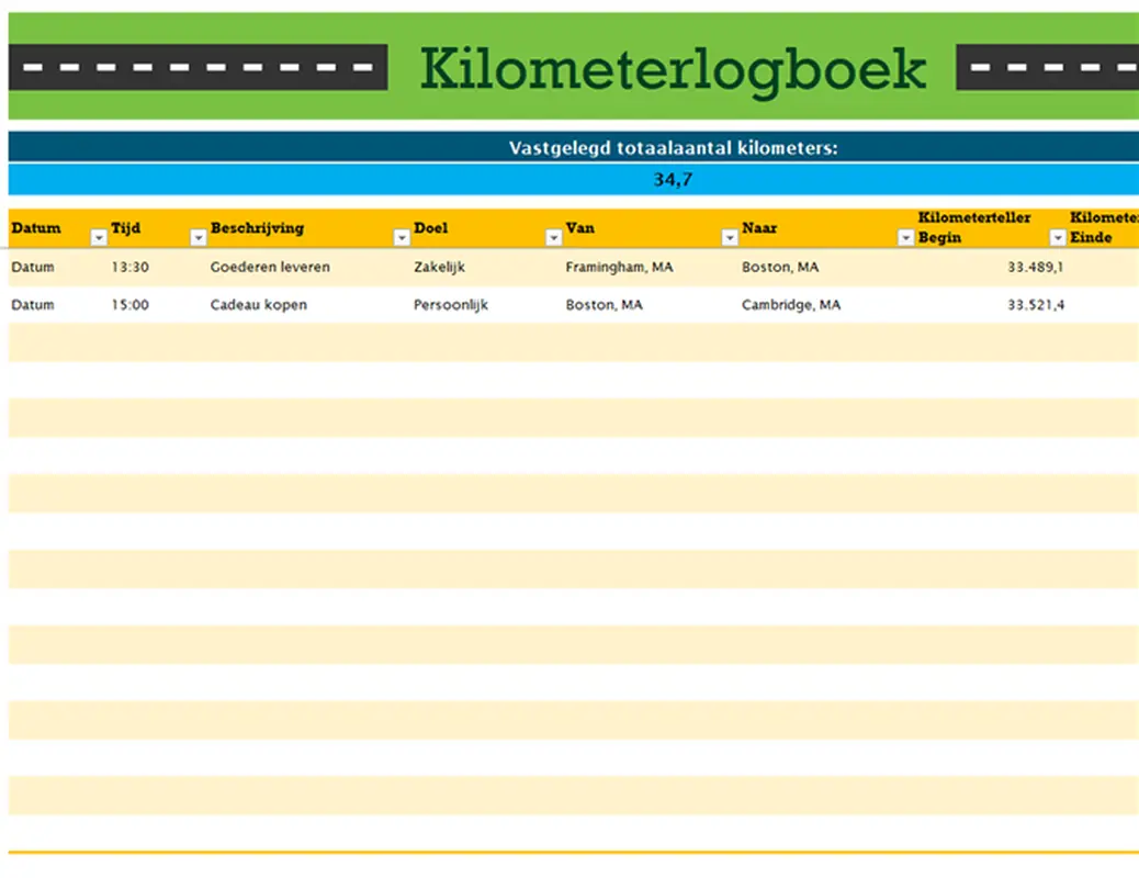 Persoonlijke reiskosten bijhouden modern simple