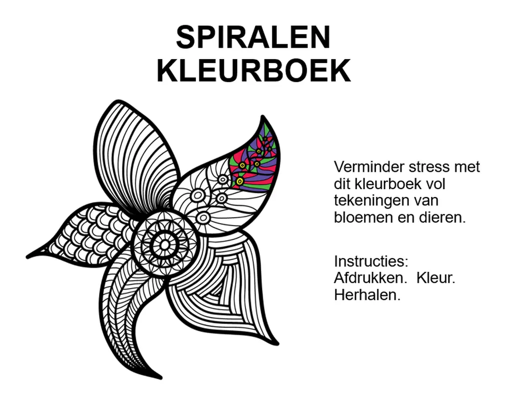 Spiralenkleurboek organic boho