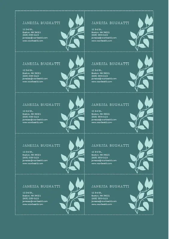 Natuurlijke visitekaartjes organic simple
