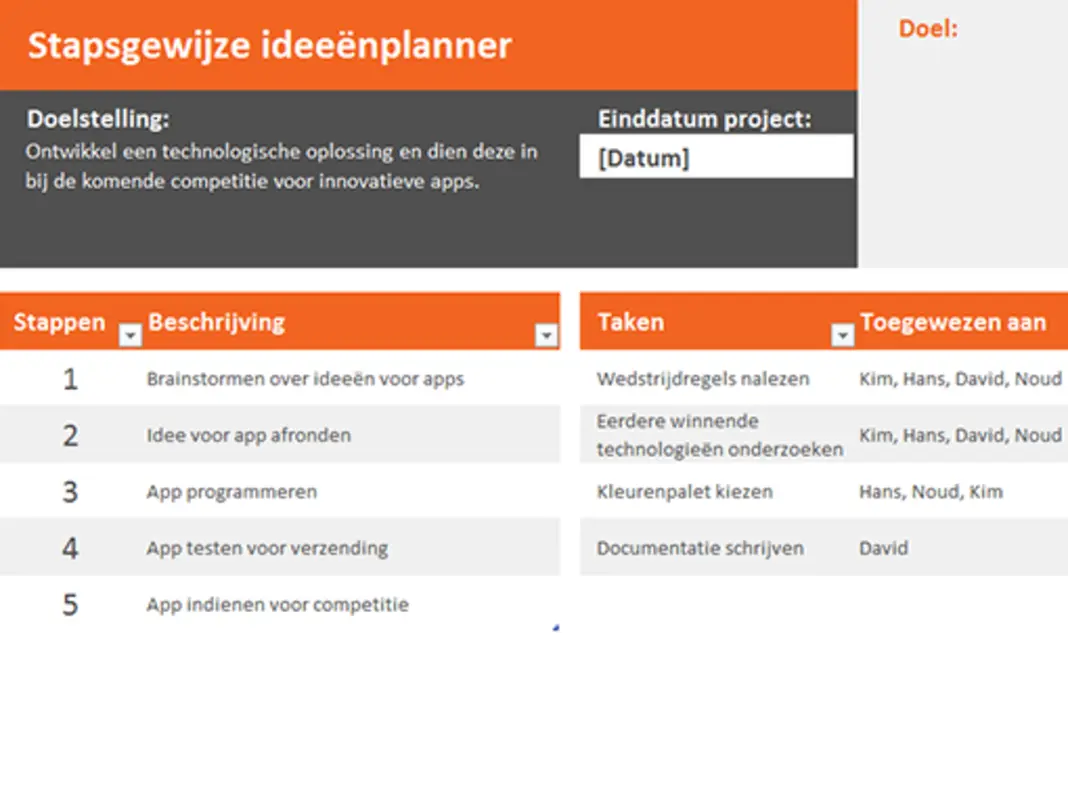 Ideeënplanner orange modern simple