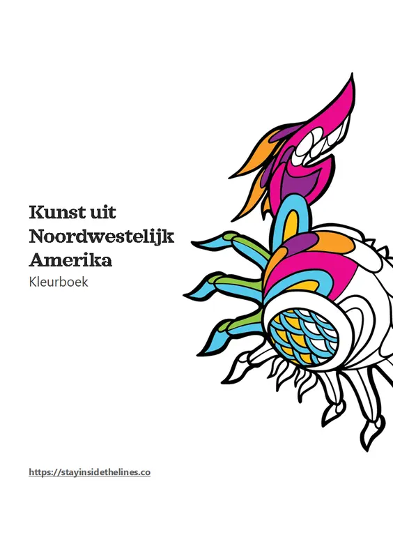 Kleurboek Kunst uit Noordwestelijk Amerika whimsical line