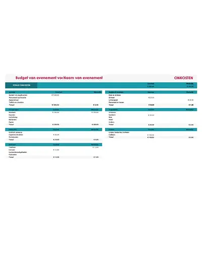Gebeurtenisbudget modern-simple